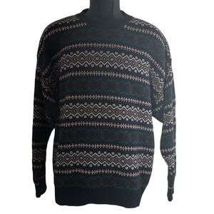 Dockers Sweater Mens SZ LG Y2K blue  nordic grandpa cabincore retro 100%cotton